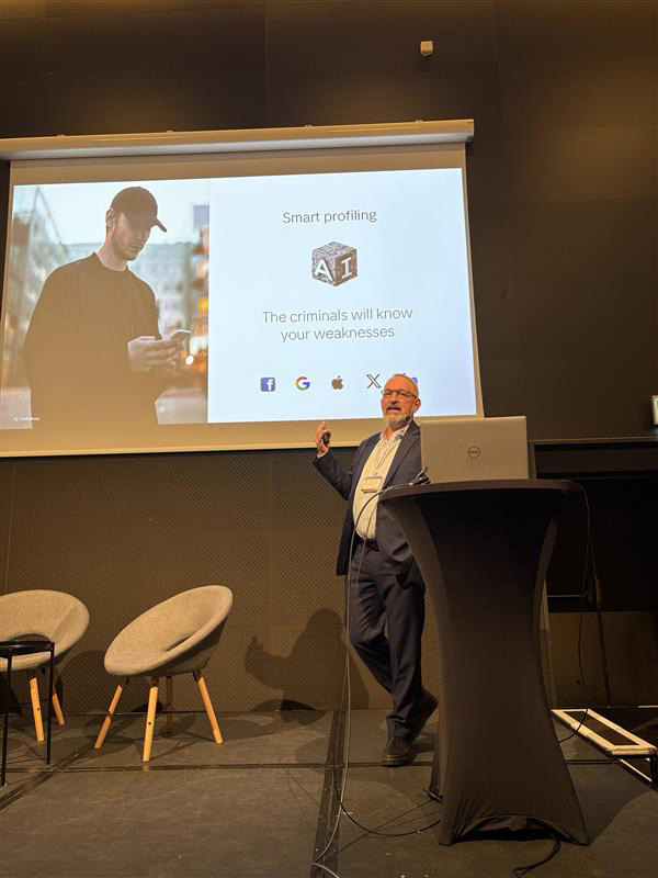 At the Swedish Penningtvätt (AML) event, talking about fraud.